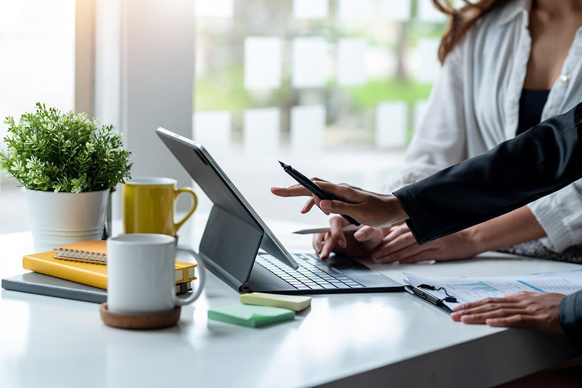 Foreign nation using laptop screen