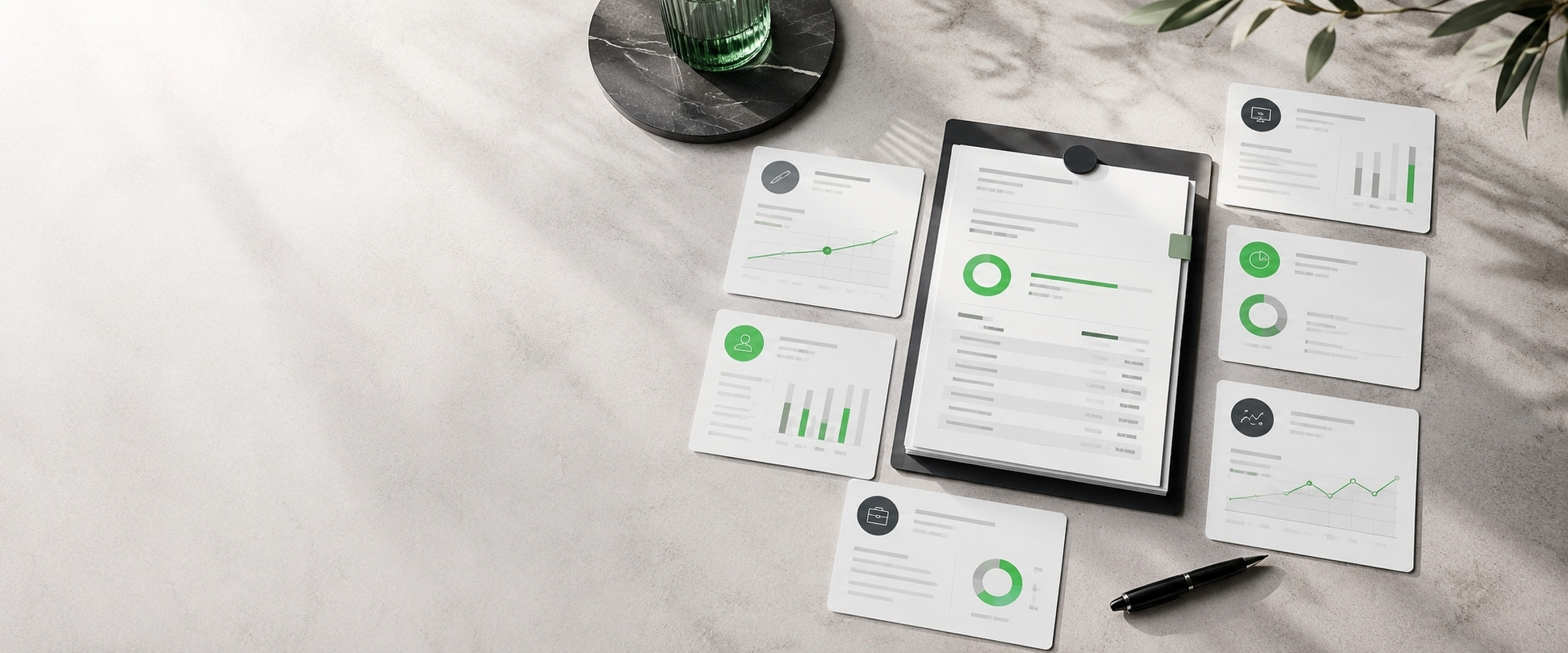 financial documents on table